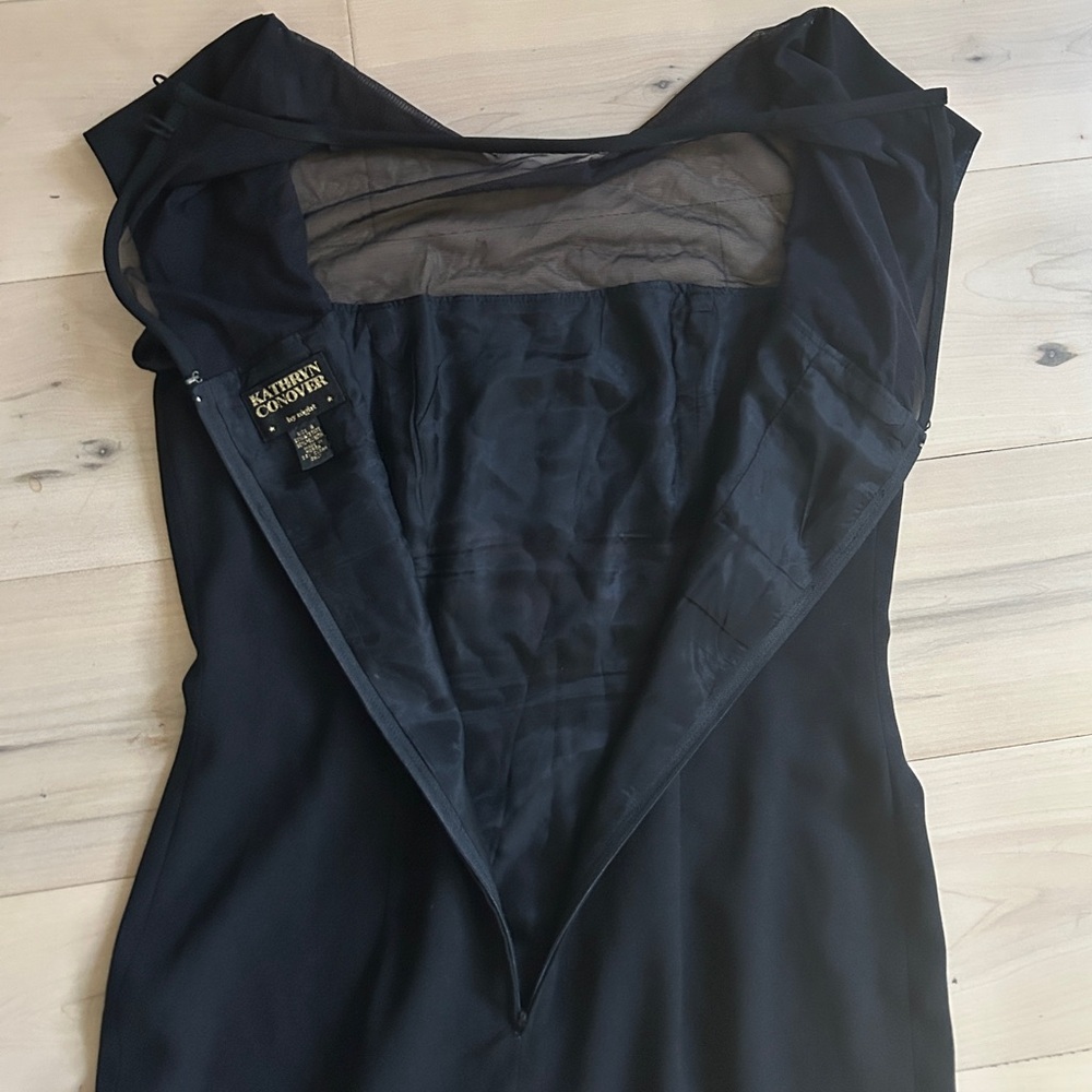 Vintage Kathryn Conover By Night Black Cocktail Midi Dress Size 8 - Picture 10 of 16